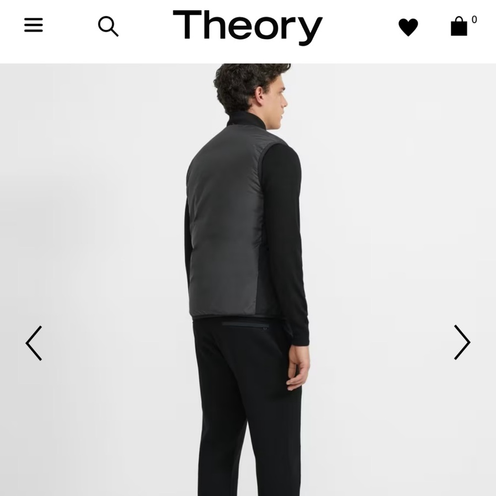 Men’s Black Theory Puffer Vest NWOT - Picture 3 of 13